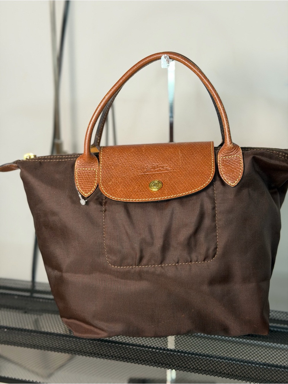 Longchamp Le Pliage Small Tote – Brown Nylon & Leather